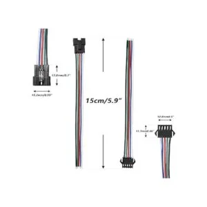 mxuteuk 20 pares de 22 AWG JST SM enchufe de 5 pines macho_3