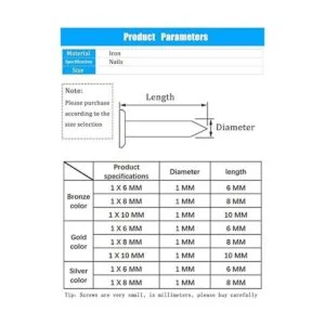 newlng Uñas pequeñas tornillos de madera compactos_2