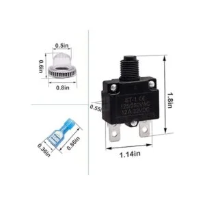 mxuteuk 5 interruptores de circuito de 12 amperios botón_2