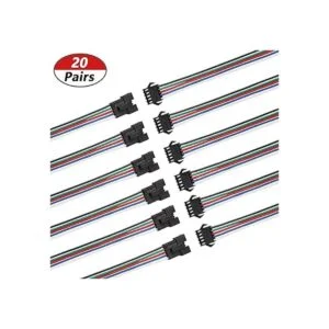 mxuteuk 20 pares de 22 AWG JST SM enchufe de 5 pines macho_4
