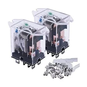 mxuteuk 2pcs DC 12V Coil 8 Pin 10A DPDT LED Indicator_1