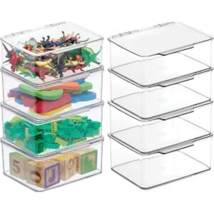 mDesign Cajas apilables de plástico para juguetes con_1