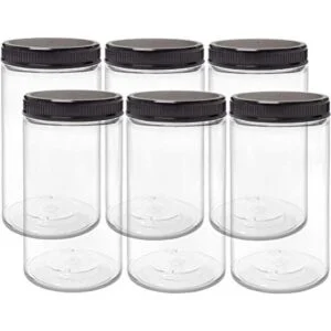 ljdeals Tarros de plástico transparente de 32 onzas con_1