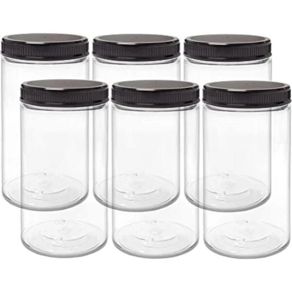 ljdeals Tarros de plástico transparente de 32 onzas con_1