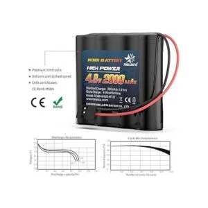 melasta Batería receptora RC de 4.8 V 2000 mAh NiMH