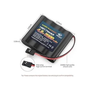 melasta Batería receptora RC de 4.8 V 2000 mAh NiMH