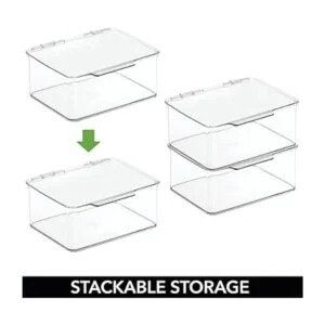 mDesign Cajas apilables de plástico para juguetes con_5