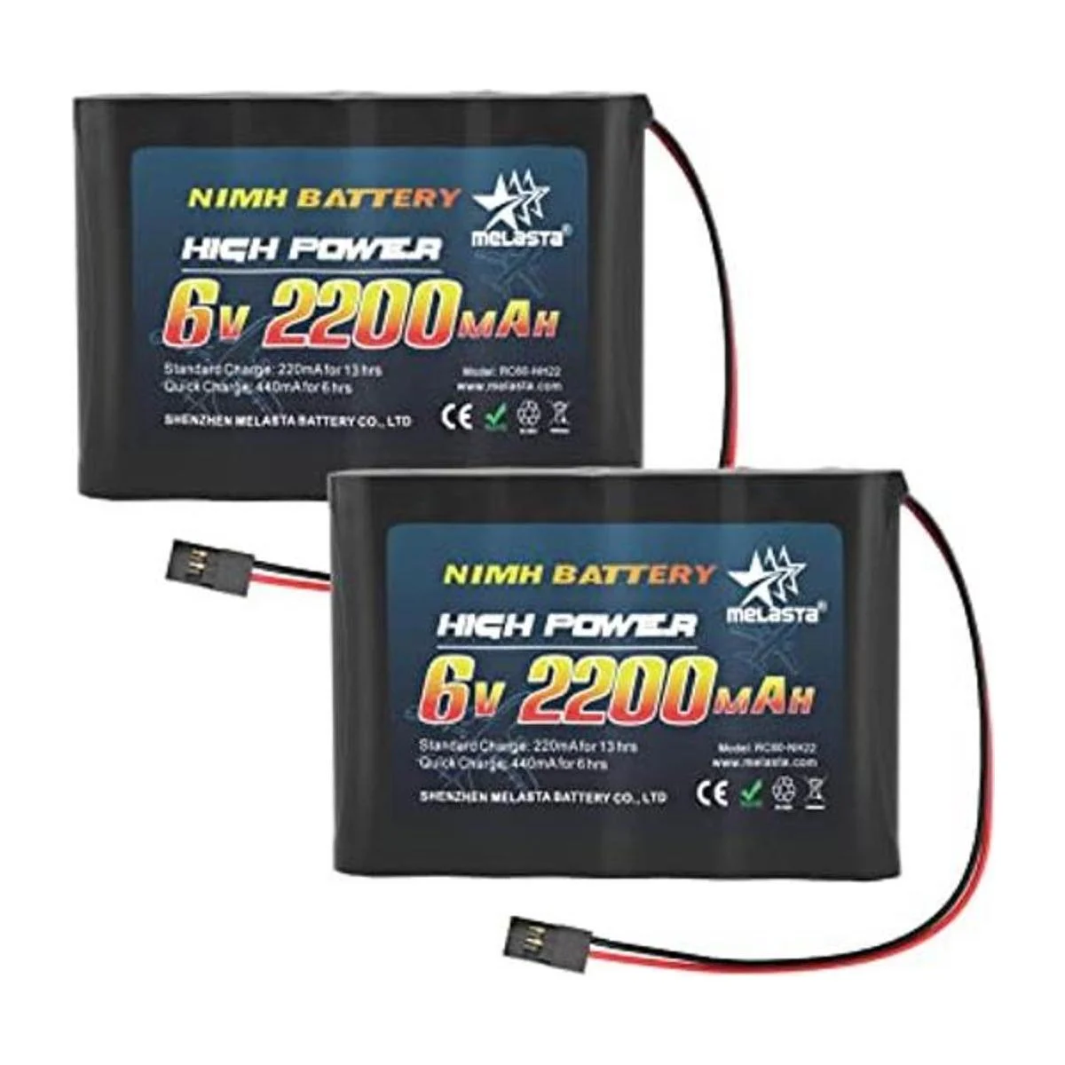 melasta Batería receptora RC de 6 V 2000 mAh recargable