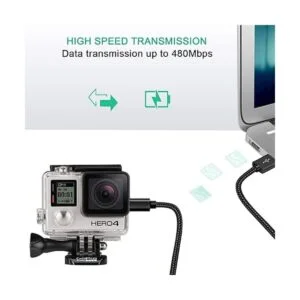 mini USB trenzado paquete de 3 pies SCOVEE USB 2.0 tipo A