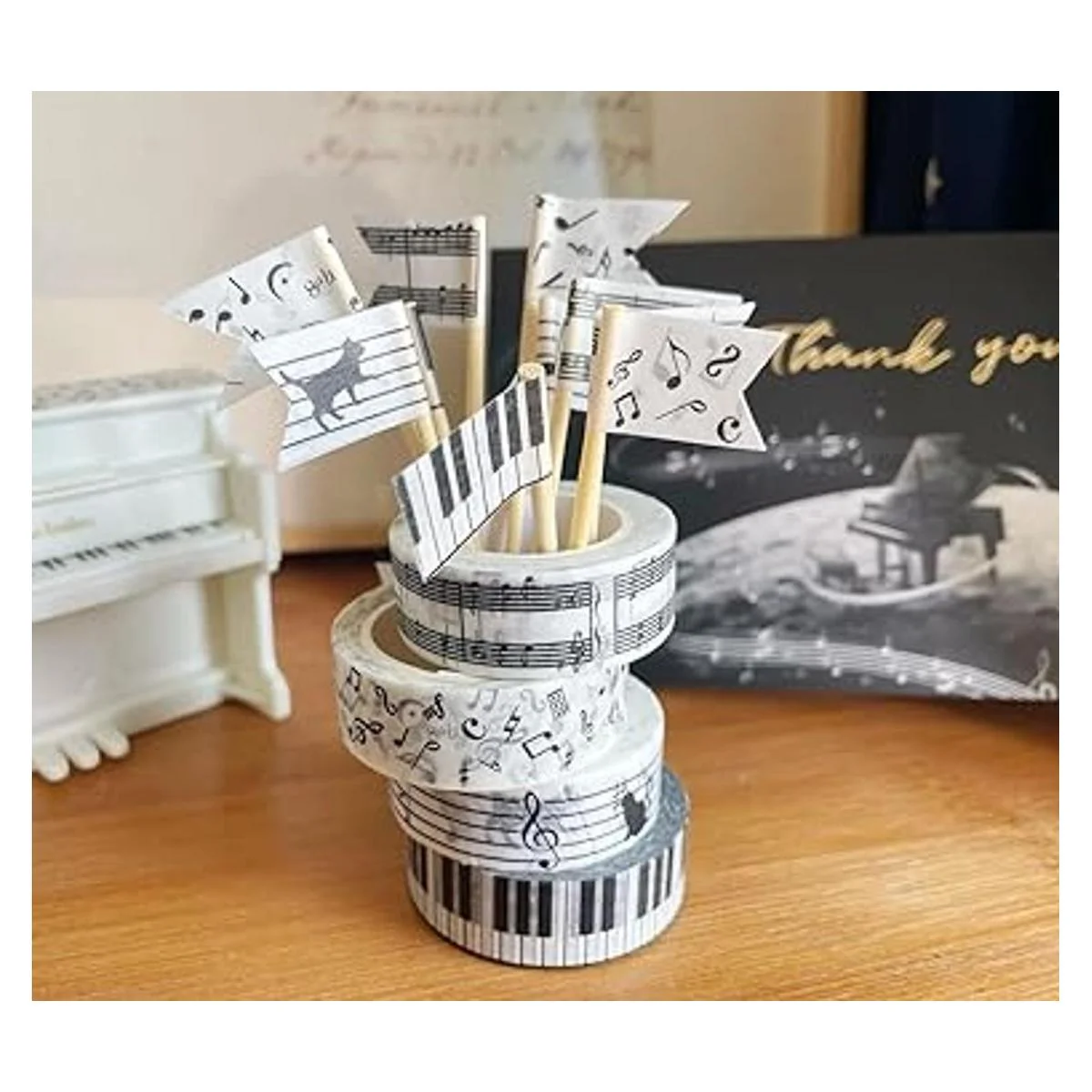 lovielf Juego de 4 rollos de cinta washi para notas de_3