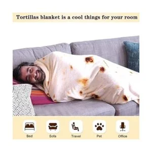 mermaker Cobija de doble cara con estampado de tortilla_5