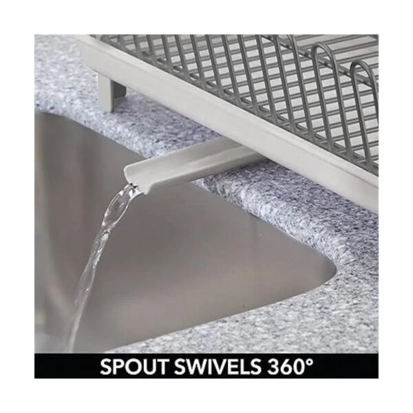 mDesign Alloy Steel Sink Dish Drying Rack Holder with