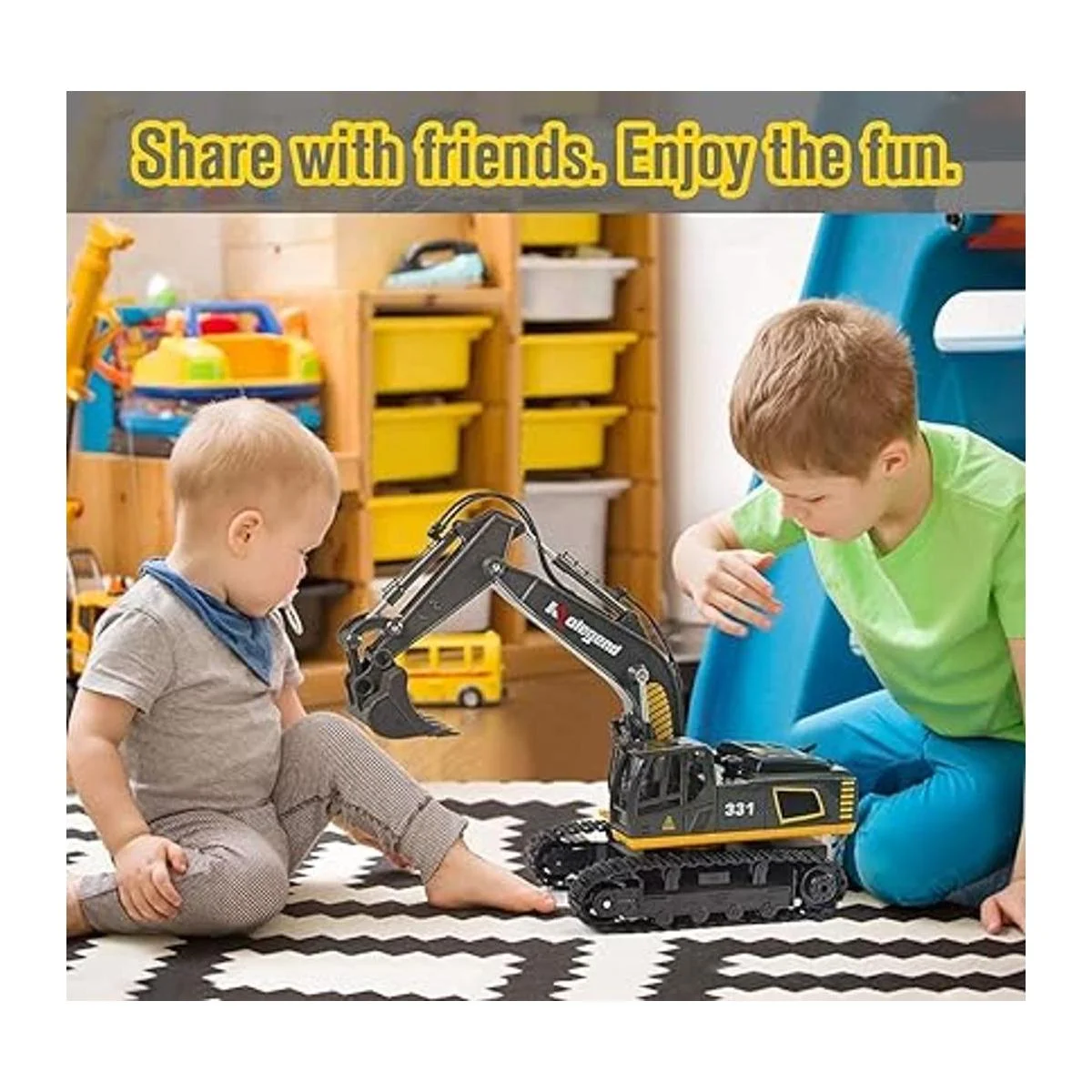 kolegend Juguete de excavadora de control remoto de 16_6