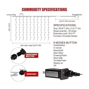 kemooie 400 luces LED de Navidad para exteriores 26.2 x_2