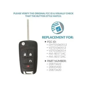 keyless2go Repuesto de Mando a Distancia sin llave 4 Botón_4