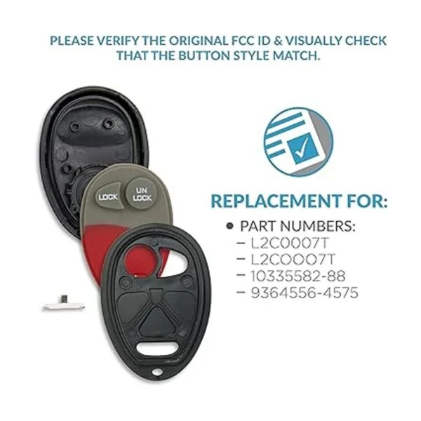 keyless2go New botón de reemplazo Shell Caso y 3 Pad para_4
