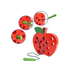 kizh Juguetes de enhebrado de manzana con cordones de_3