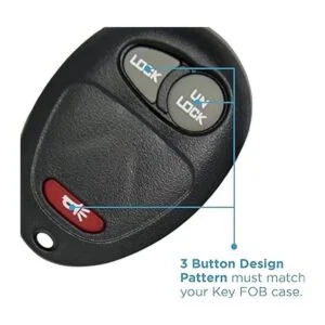 keyless2go New botón de reemplazo Shell Caso y 3 Pad para_2
