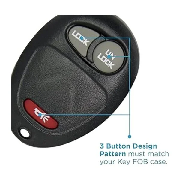 keyless2go New botón de reemplazo Shell Caso y 3 Pad para_2