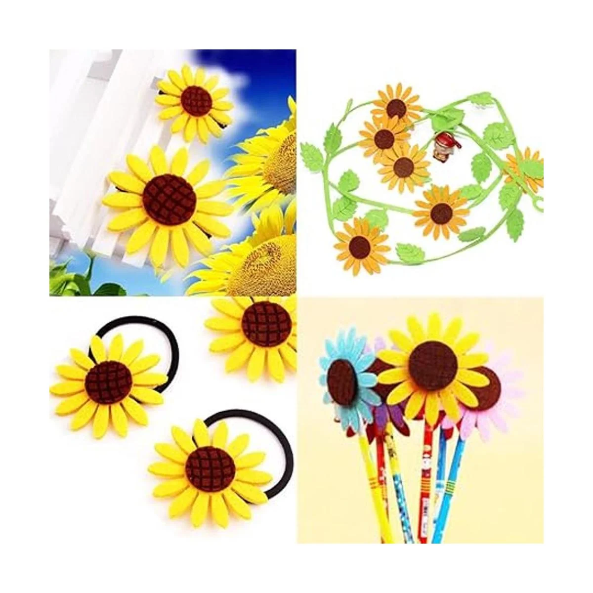 kestar 50 pcs girasol flores de fieltro tela de flores