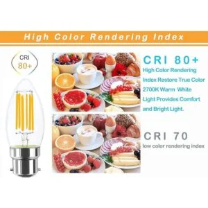 lamsky B22 bayoneta de filamento LED vela foco de luz 6 W_3