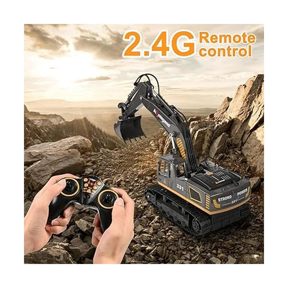 kolegend Juguete de excavadora de control remoto de 16_5