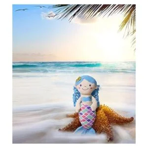 illuOKey Muñeca de sirena para niñas peluche suave y_3