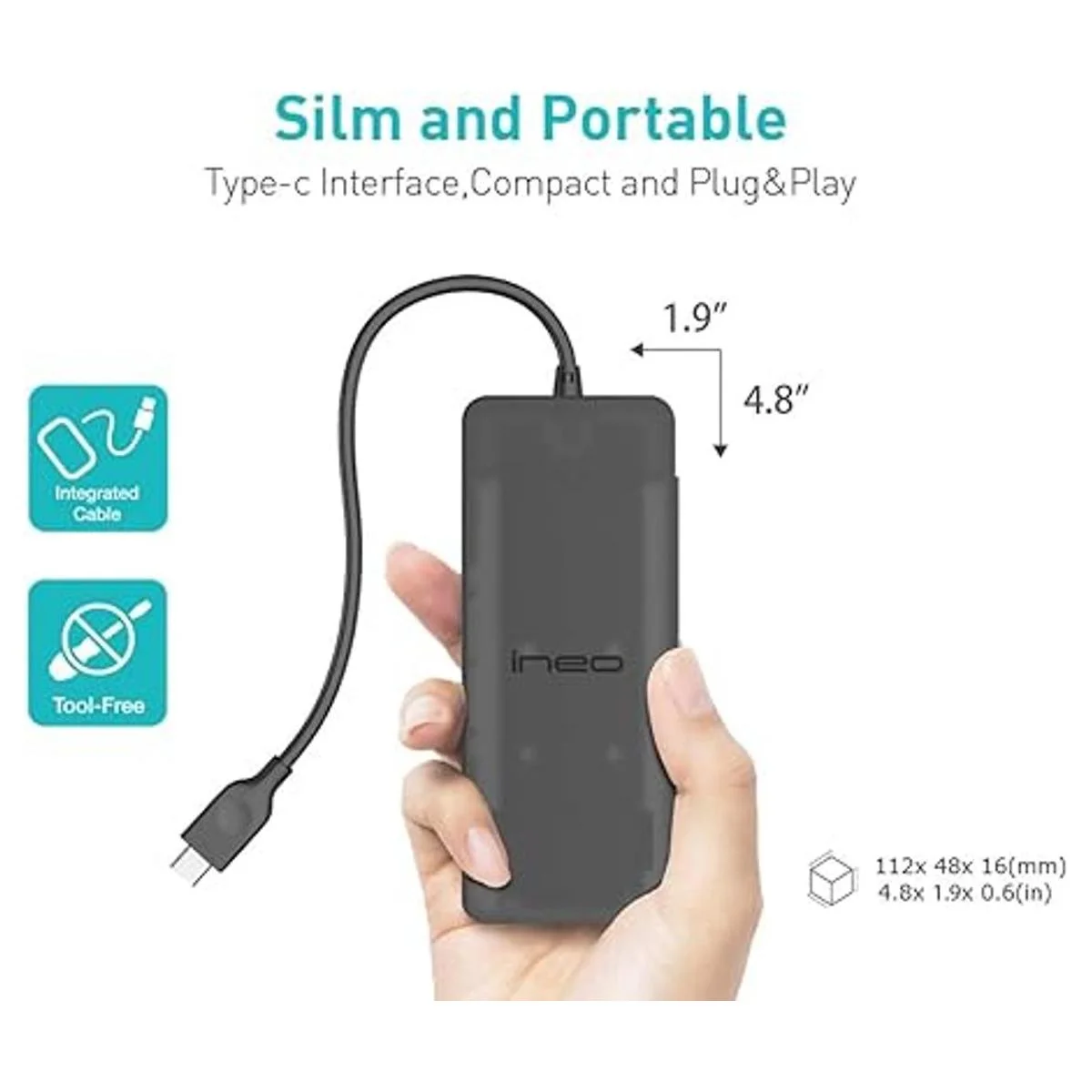 ineo M.2 NVMe PCIE SSD sin herramientas a USB 3.2 Gen 2_3