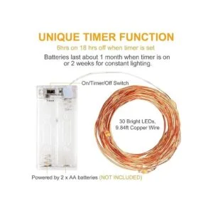 innotree Paquete de 6 luces LED de hadas que funcionan con_2