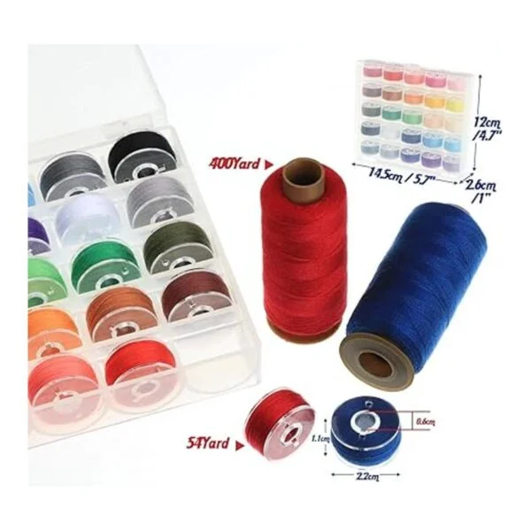 ilauke Kit de 50 hilos de coser de bobinas 400 yardas por