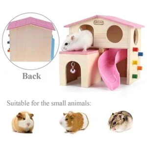 kathson Pet Small Animal Hideout Hamster House with Funny_4