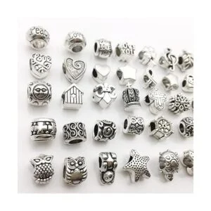 iloveDIYbeads 60 cuentas de plata tibetana con agujero_3