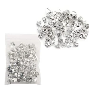 iloveDIYbeads 60 cuentas de plata tibetana con agujero_2