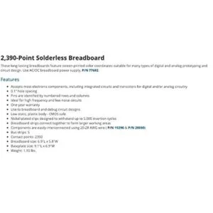jameco valuepro wbu206r 2390point Solderless Breadboard_3