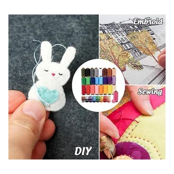 ilauke Kit de 50 hilos de coser de bobinas 400 yardas por