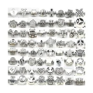 iloveDIYbeads 60 cuentas de plata tibetana con agujero_4
