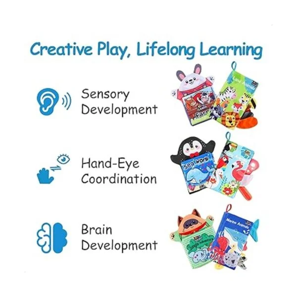 iPlay iLearn Libros suaves para bebés juego de libros de_6