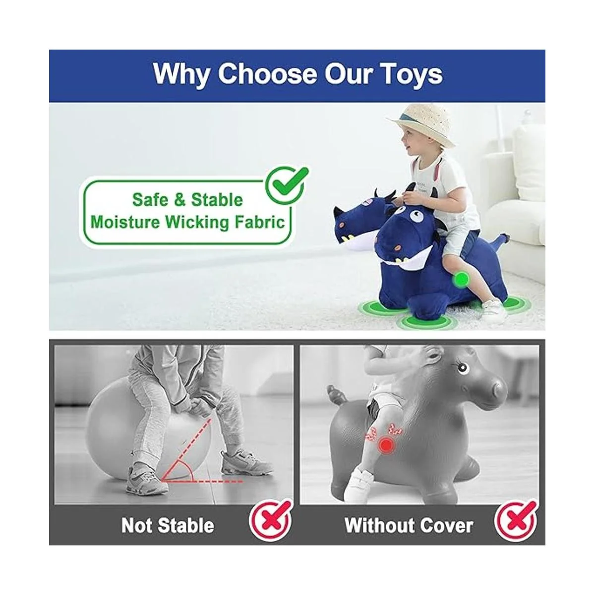 iPlay iLearn Bouncy Pals Juguetes de tolva de animales_4