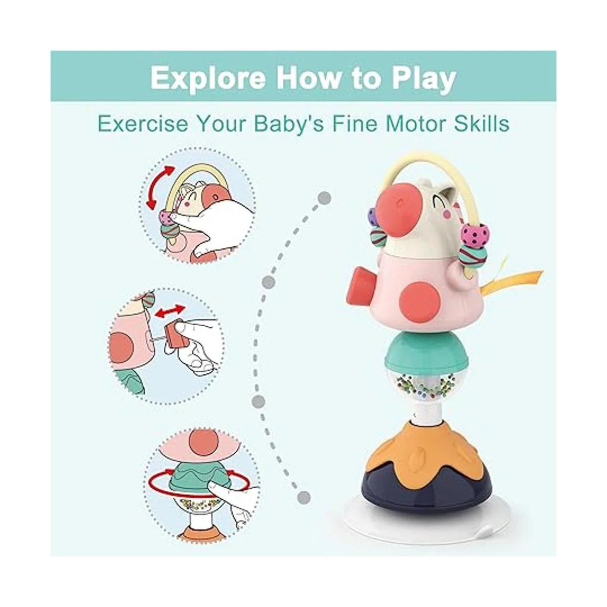 iPlay iLearn Juego de sonajeros para bebé juguetes de_3