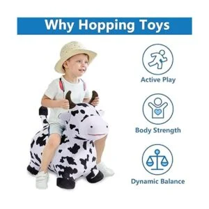 iPlay iLearn Bouncy Pals Caballo de salto de vaca paseo_2