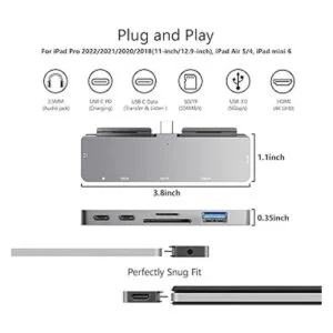 iPad Pro USB C Hub adaptador 7 en 1 para iPad Pro 2021_2