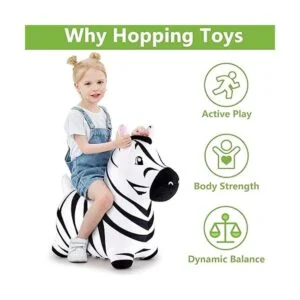 iPlay iLearn Bouncy Pals Juguete de tolva de cebra_2