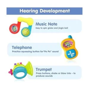 iPlay iLearn Juego de 10 juguetes de sonajeros para_3