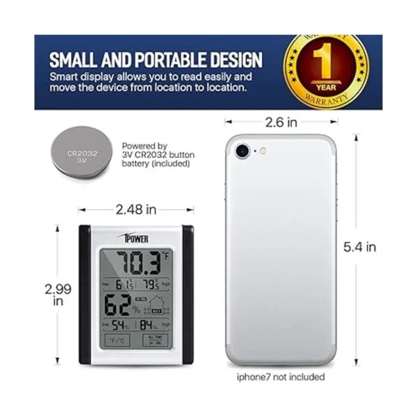 iPower Higrómetro digital para interiores indicador de_3