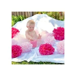 iShyan 12 bolas de flores de papel de seda de colores