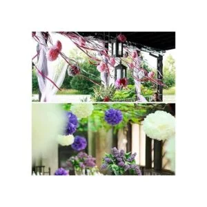 iShyan 12 bolas de flores de papel de seda de colores