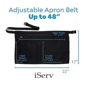 iServ Delantal de cintura negra con 5 bolsillos 22 x 13_4