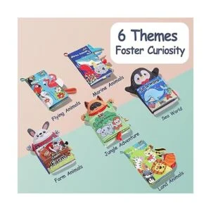 iPlay iLearn Libros suaves para bebés juego de libros de_2