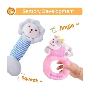 iPlay iLearn 4 juguetes de sonajero suaves para bebés_4