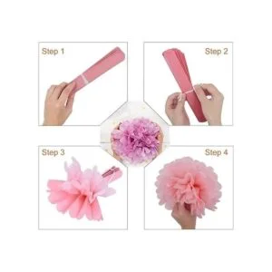 iShyan 12 bolas de flores de papel de seda de colores